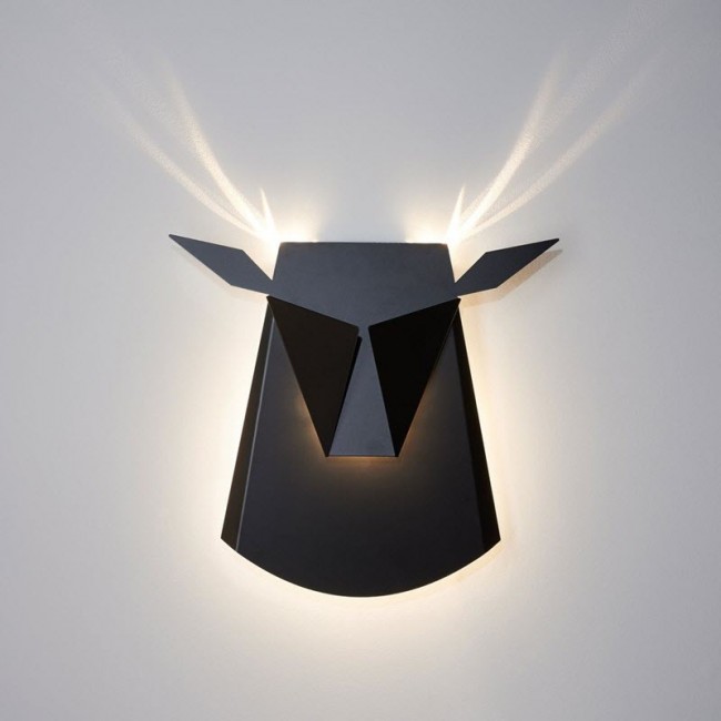 Popuplighting Deer Head 블랙 ALUMINIUM STEEL 플러그 FIXTURE COMES WITH A CORD AND ON OFF SWITCH