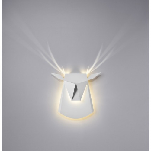 Popuplighting Deer Head 화이트 ALUMINIUM STEEL 플러그 FIXTURE COMES WITH A CORD AND ON OFF SWITCH