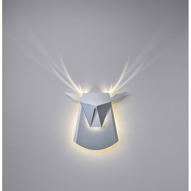 Popuplighting Deer Head SILVER ALUMINIUM STEEL 플러그 FIXTURE COMES WITH A CORD AND ON OFF SWITCH