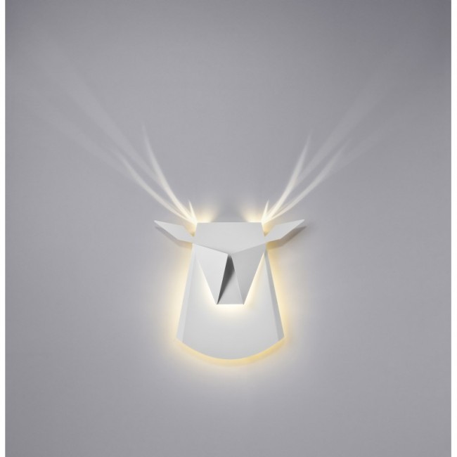 Popuplighting Deer Head 화이트 ALUMINIUM STEEL 하드와이어 CAN BE WIRED TO ELECTRICITY POINT IN THE ROOM