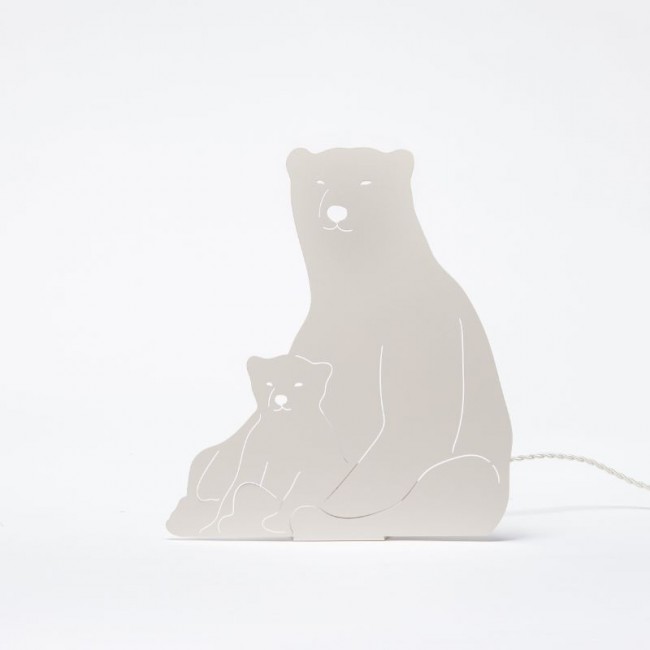 Goodnight Light Decoupage Lamp Polar Bears