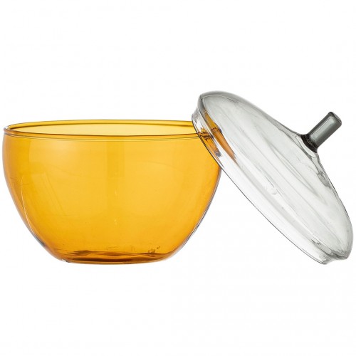 블루밍빌 Danni Jar With Lid 글라스 25 cl 옐로우 Bloomingville Danni Jar With Lid Glass 25 cl  Yellow 01594