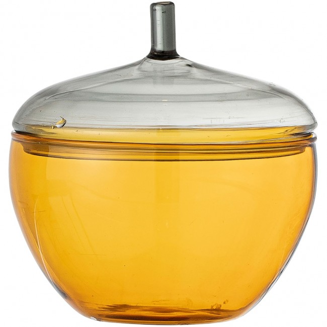 블루밍빌 Danni Jar With Lid 글라스 25 cl 옐로우 Bloomingville Danni Jar With Lid Glass 25 cl  Yellow 01594