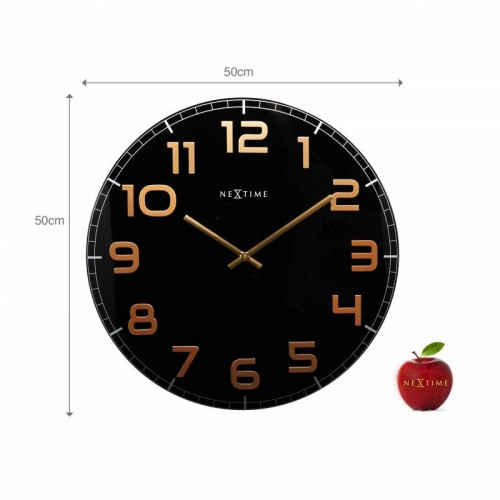 넥스타임 Classy 벽시계 라지 블랙 NeXtime Classy Wall Clock Large  Black 01300