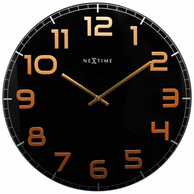 넥스타임 Classy 벽시계 라지 블랙 NeXtime Classy Wall Clock Large  Black 01300