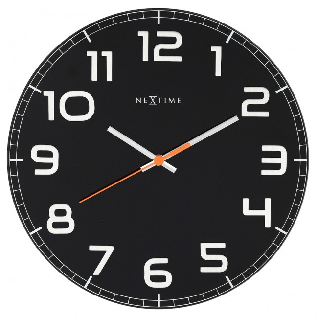 넥스타임 Classy Round 벽시계 30cm 블랙 NeXtime Classy Round Wall Clock Ø30cm  Black 01287