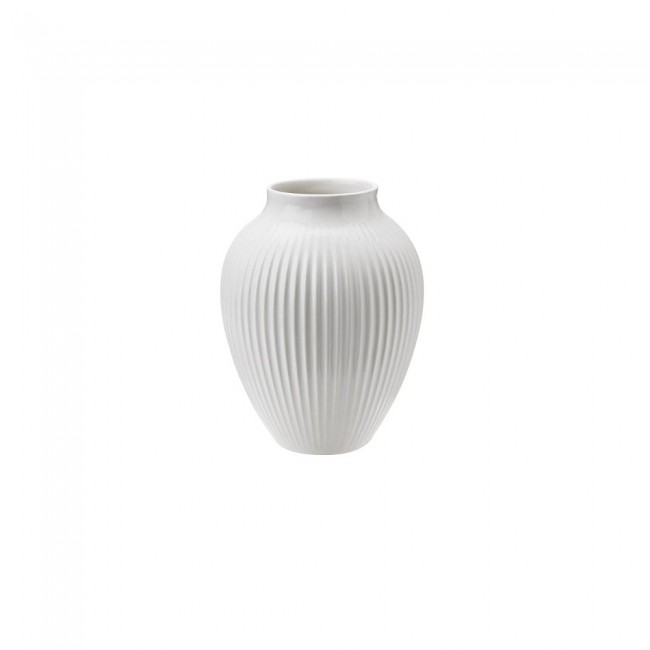 크납스트럽 세라믹 화병 꽃병 Grooved 화이트 12 5 cm Knabstrup Keramik Vase Grooved White 12 5 cm 01090