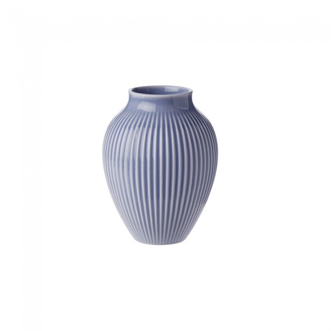 크납스트럽 세라믹 화병 꽃병 Grooved Lavender 블루 12 5 cm Knabstrup Keramik Vase Grooved Lavender Blue 12 5 cm 01089