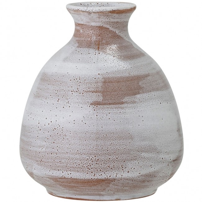 블루밍빌 Delano 화병 꽃병 스톤웨어 8 5 cm 화이트 Bloomingville Delano Vase Stoneware 8 5 cm  White 01055
