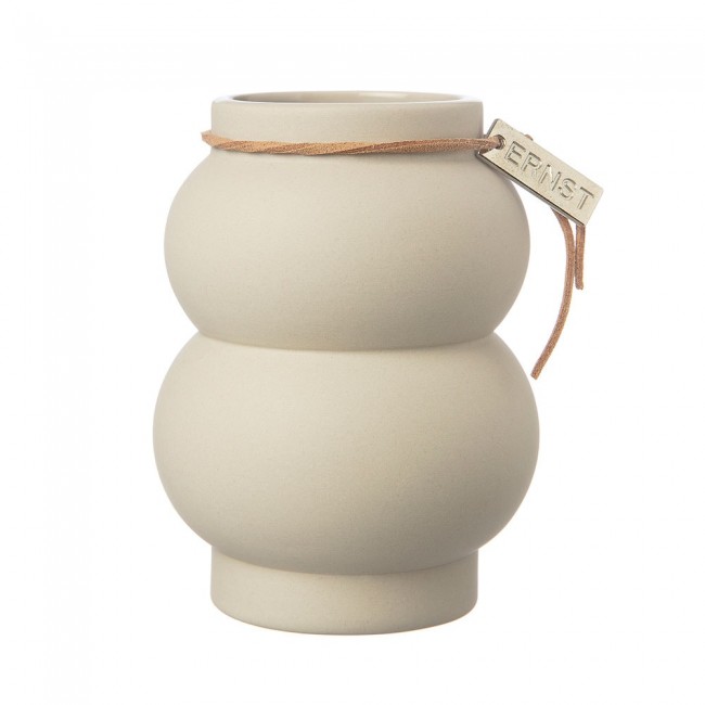 에른스트 Curvy 화병 꽃병 스톤웨어 Beige 10x5.5 cm ERNST Curvy Vase Stoneware Beige  10x5.5 cm 01036
