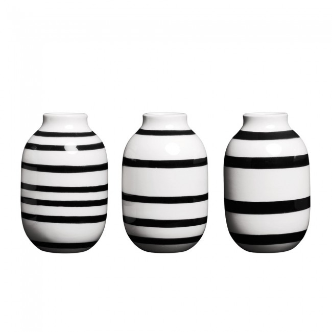 KAHLER DESIGN Omaggio 화병 꽃병 Miniature 3-Pack 블랙 Kähler Omaggio Vase Miniature 3-Pack  Black 00926