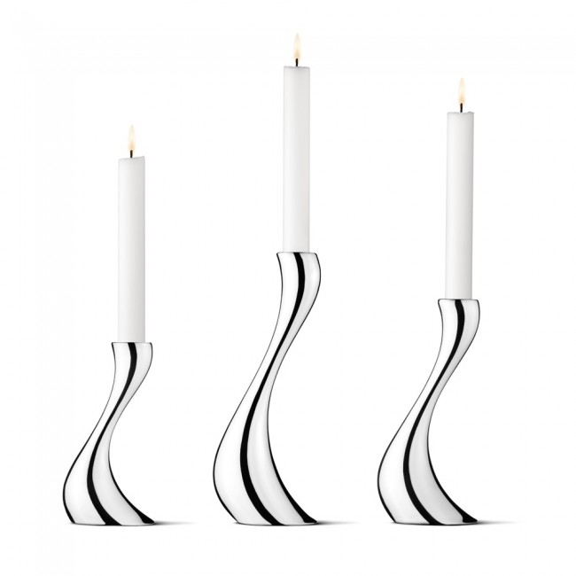 조지젠슨 Cobra 캔들 홀더 Set 3 피스S Candles Included Georg Jensen Cobra Candle Holders Set 3 Pieces  Candles Included 00633