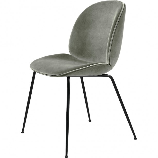 구비 BE이티엘E 체어 의자 Upholstered 블랙 베이스 / Eros Pastel 그린 GUBI Beetle Chair Upholstered Black Base / Eros  Pastel Green 00100