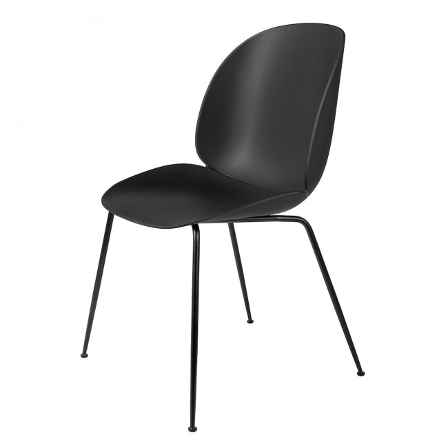 구비 BE이티엘E 다이닝 체어 의자 Un-upholstered Conic Base 블랙 블랙 GUBI Beetle Dining Chair Un-upholstered  Conic Base Black  Black 00074