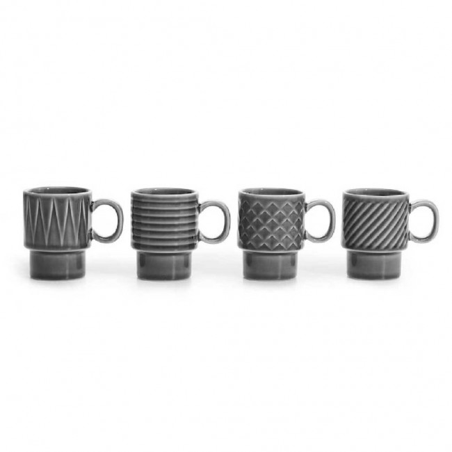 사가폼 Coffee & More Espresso 머그 4 Pcs 10 cl Grey Sagaform Coffee & More Espresso Mug 4 Pcs 10 cl  Grey 04106