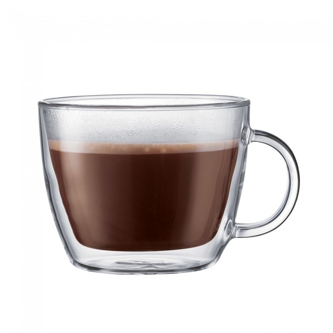 보덤 비스트로 더블 Wall Caf Latte 머그 With Handle 2-Pcs Bodum Bistro Double Wall Café Latte Mug With Handle  2-Pcs 04082