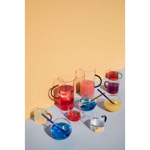 바이온 Magaluf 글라스 With 빨대 2-pack 블루 ByON Magaluf Glass With Straw 2-pack  Blue 03692