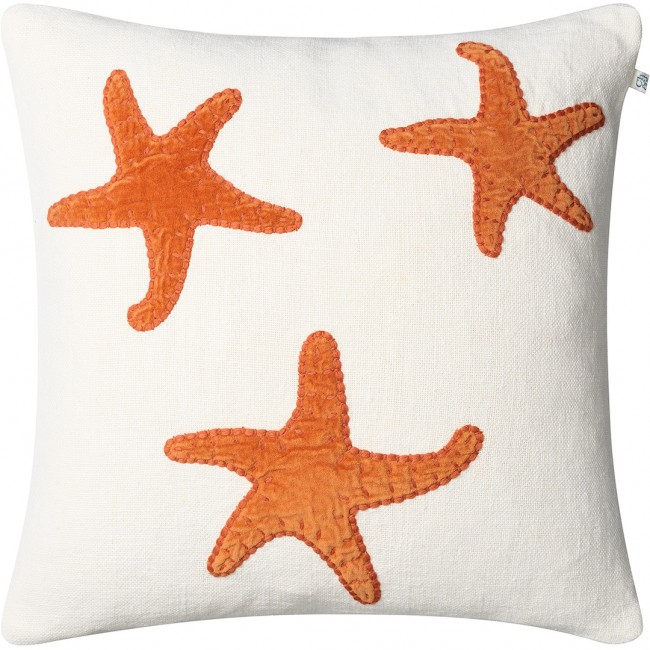 샤트왈앤욘손 Star Fish 쿠션 커버 50x50 cm OFF-화이트 / 오렌지 Chhatwal & Jonsson Star Fish Cushion Cover 50x50 cm  Off-white / Orange 02887