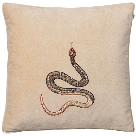 샤트왈앤욘손 Embroidered Cobra 쿠션 커버 50x50 cm Beige Chhatwal & Jonsson Embroidered Cobra Cushion Cover 50x50 cm  Beige 02341