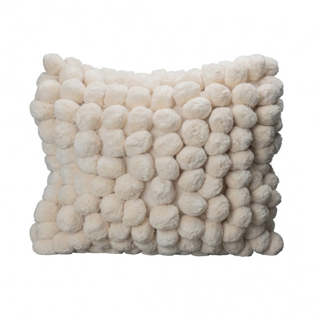 바이온 Pom Pom 쿠션 45x45 cm OFF-화이트 ByON Pom Pom Cushion 45x45 cm  Off-White 02283