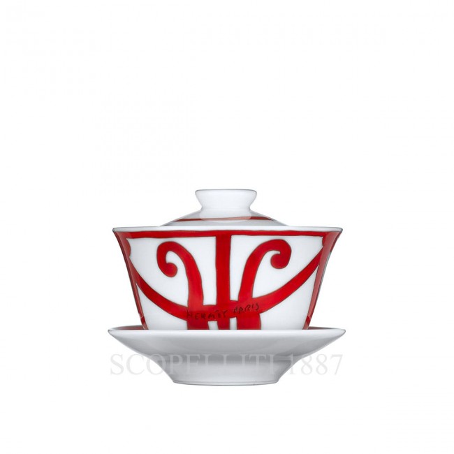 에르메스 Tea Cup with Lid and 소서 Balcon du Guadalquivir Hermes Tea Cup with Lid and Saucer Balcon du Guadalquivir 00244