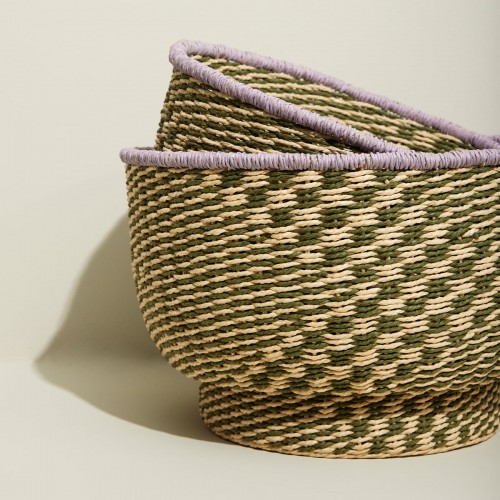 힙쉬 - Peppy Storage basket 그린 / 퍼플 (set of 2) Huebsch Interior - Peppy Storage basket  green / purple (set of 2) 08787