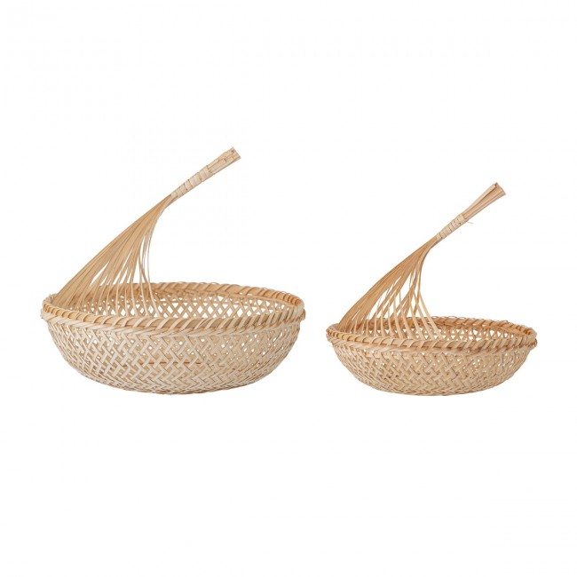 블루밍빌 - Nicca Storage basket 네츄럴 뱀부 (set of 2) Bloomingville - Nicca Storage basket  natural bamboo (set of 2) 08775