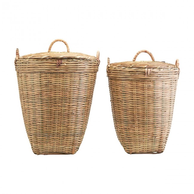 메라키 - Tradition Laundry basket with lid H 58 & H 48 cm 브라운 (set of 2) Meraki - Tradition Laundry basket with lid  H 58 & H 48 cm  brown (set of 2) 08532