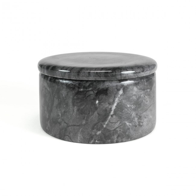 유닉 - Marble storage with lid Ø 12 x H 7 cm 다크 그레이 Yunic - Marble storage with lid  Ø 12 x H 7 cm  dark grey 08265