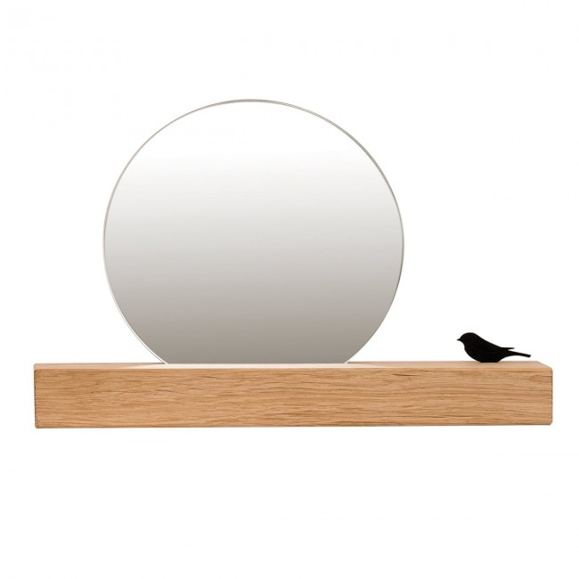라움게슐탈트LT - 거울 with bird Ø 25 cm 네추럴오크 Raumgestalt - Mirror with bird Ø 25 cm  natural oak 08108