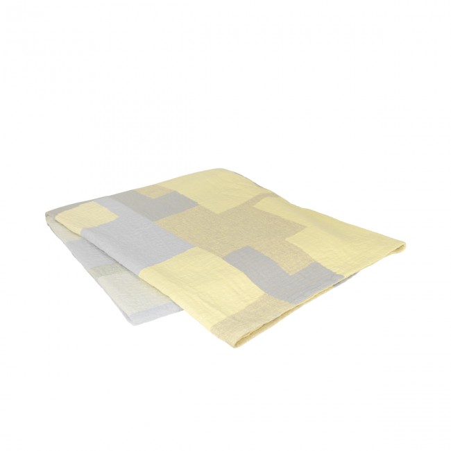 브로스테코펜하겐 - Patch Bedspread 240 x 260 cm 옐로우 / grey Broste Copenhagen - Patch Bedspread  240 x 260 cm  yellow / grey 07500