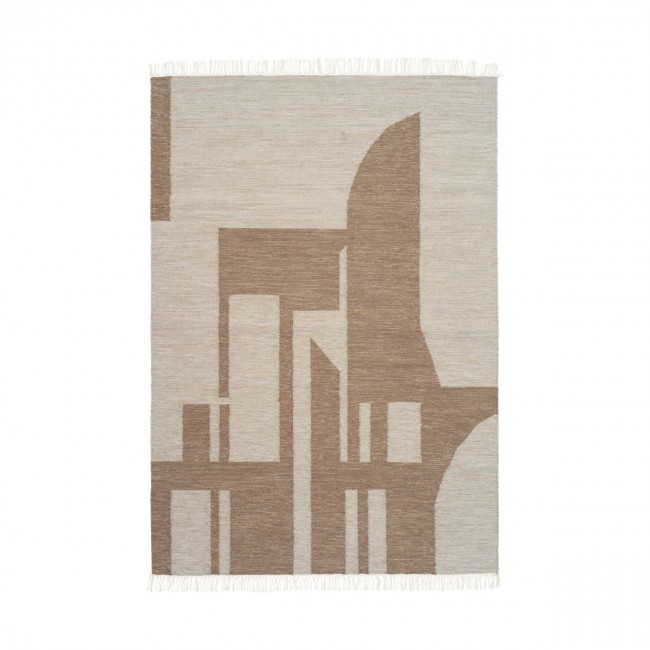크리스티나 댐 스튜디오 - Contemporary Kelim carpet 140 x 200 cm 화이트 / 브라운 Kristina Dam Studio - Contemporary Kelim carpet  140 x 200 cm  white / brown 06237