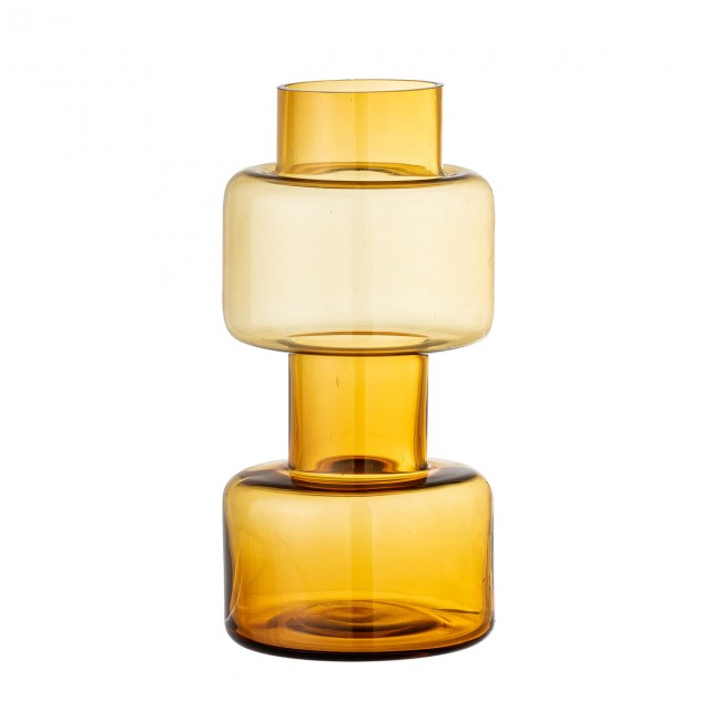 블루밍빌 - Benette 글라스 화병 꽃병 H 20 cm 옐로우 Bloomingville - Benette Glass vase  H 20 cm  yellow 04257