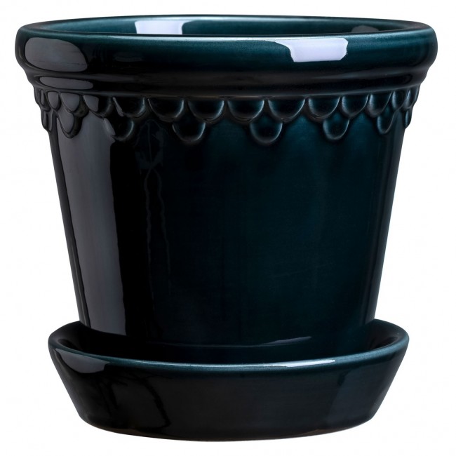 베르그 포터 코펜하겐 Pot 블루 Pot With 소서 블루 M cm Bergs Potter Copenhagen Pot Blue Pot With Saucer Blue M cm 06419