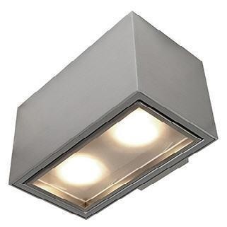 PSM Lighting Betaplus 더블 fixed surface mounted 벽등/벽조명 with 글라스 Matted grey 00XDT