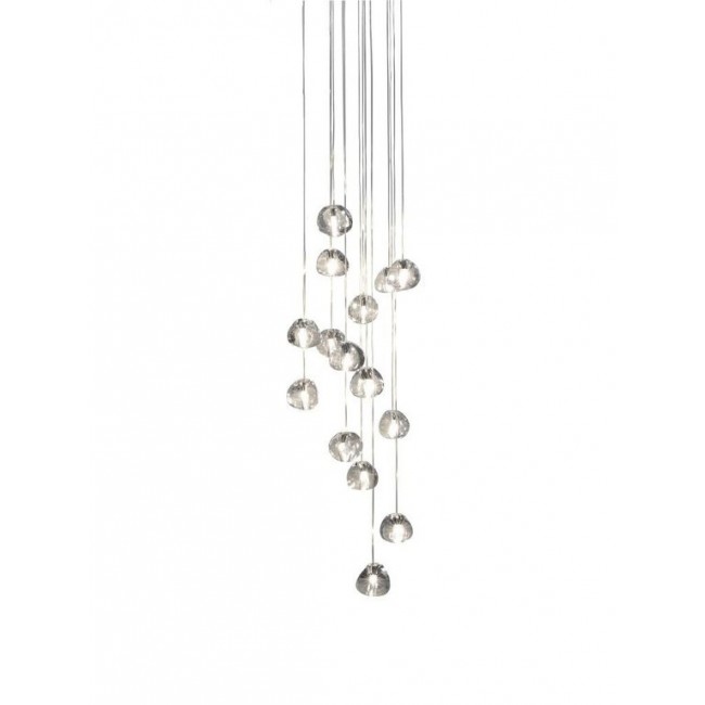 테르자니 Mizu 직사각형 캐노피 with 15 펜던트S 1-10V/Push dim 화이트 / 트랜스페런트 Terzani Mizu rectangular canopy with 15 pendants  1-10V/Push dim White / Transparent 19490
