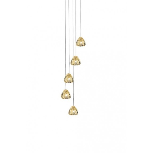 테르자니 Mizu 캐노피 with 5 펜던트S 1-10V/PWM dim 골드 / 화이트 Terzani Mizu canopy with 5 pendants  1-10V/PWM dim Gold / White 19443