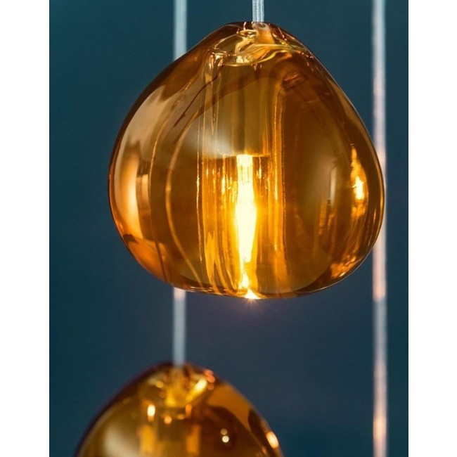 테르자니 Mizu 캐노피 with 3 펜던트S LED DALI dim 코냑 / 화이트 Terzani Mizu canopy with 3 pendants  LED DALI dim Cognac / White 13261