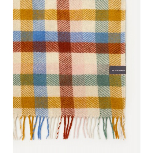 더 타탄 블랭킷 레인보우 Check Recycled 울 Picnic 담요 블랭킷 The Tartan Blanket Co. Rainbow Check Recycled Wool Picnic Blanket 01104