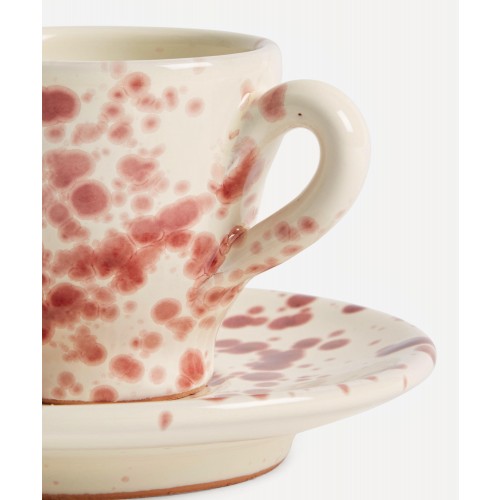 핫 포터리 Espresso 컵앤소서 Set Cranberry Hot Pottery Espresso Cup and Saucer Set Cranberry 00415