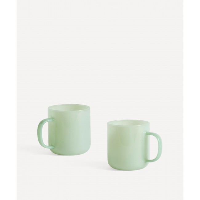 헤이 Borosilicate Light 그린 글라스 머그 2세트 구성 Hay Borosilicate Light Green Glass Mugs Set of Two 00396
