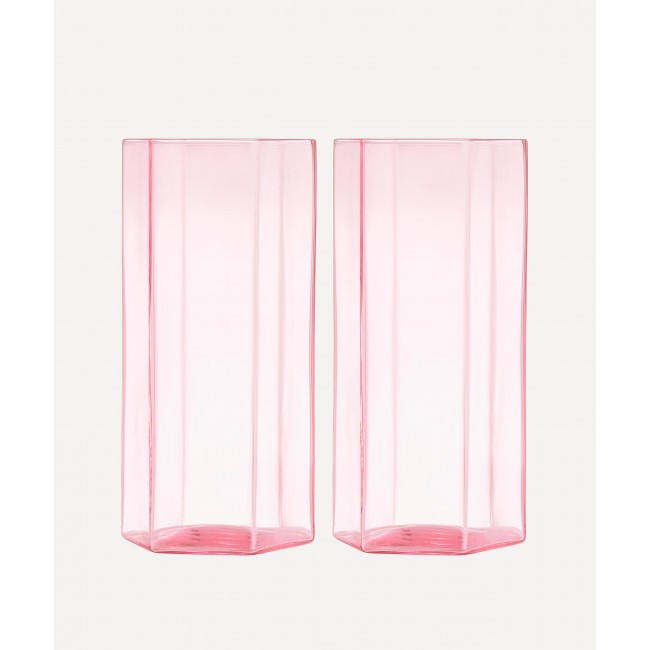 메종 발작 핑크 Coucou Tall 글라스 2세트 구성 Maison Balzac Pink Coucou Tall Glass Set of Two 00291