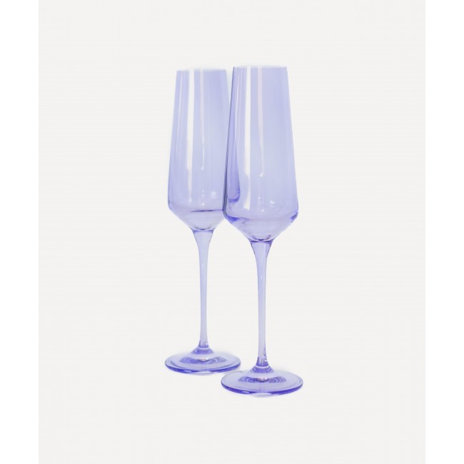 에스텔 컬러드 글라스 Lavender 샴페인 플루트 2세트 구성 Estelle Colored Glass Lavender Champagne Flutes Set of Two 00283