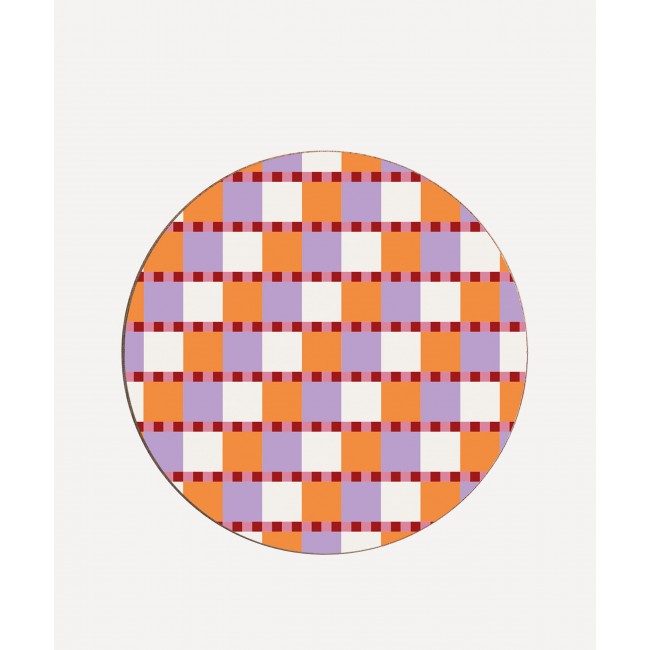 발루 Checkered Hearts Coaster 오렌지 Balu Checkered Hearts Coaster Orange 00250