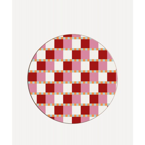 발루 Checkered Hearts Coaster Red Balu Checkered Hearts Coaster Red 00249
