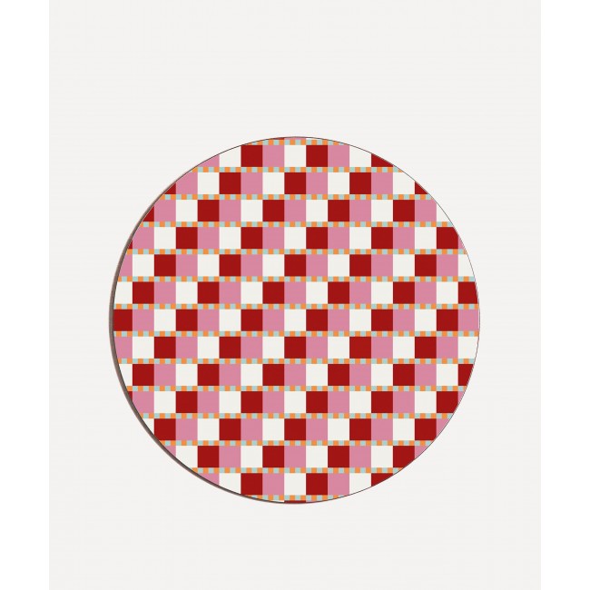 발루 Checkered Hearts 테이블매트 Red Balu Checkered Hearts Placemat Red 00240