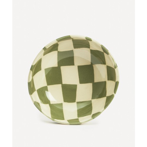 헨리 홀랜드 스튜디오 그린 and 화이트 Small Checkerboard 볼 Henry Holland Studio Green and White Small Checkerboard Bowl 00095