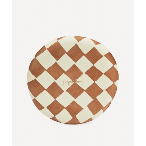 헨리 홀랜드 스튜디오 브라운 and 화이트 Checkerboard 사이드 접시 Henry Holland Studio Brown and White Checkerboard Side Plate 00064