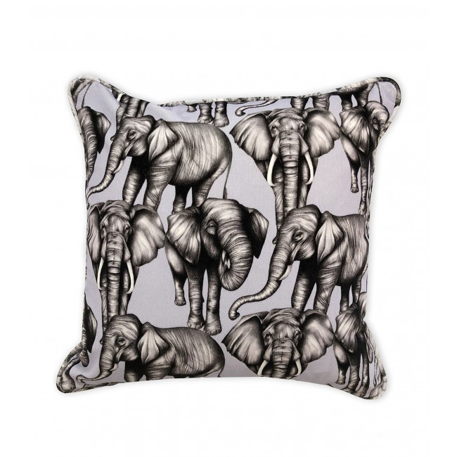 샬롯 제이드 벨벳 All-Over 코끼리 Print 쿠션 (45cm x 45cm) Charlotte Jade Velvet All-Over Elephant Print Cushion (45cm x 45cm) 02749