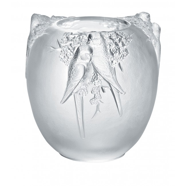라리끄 크리스탈 Perruches 화병 꽃병 (23cm) Lalique Crystal Perruches Vase (23cm) 02625
